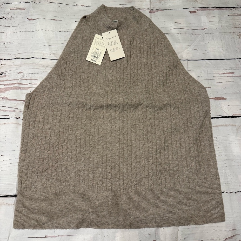 A‎ New Day Taupe Knit Tank Sweater